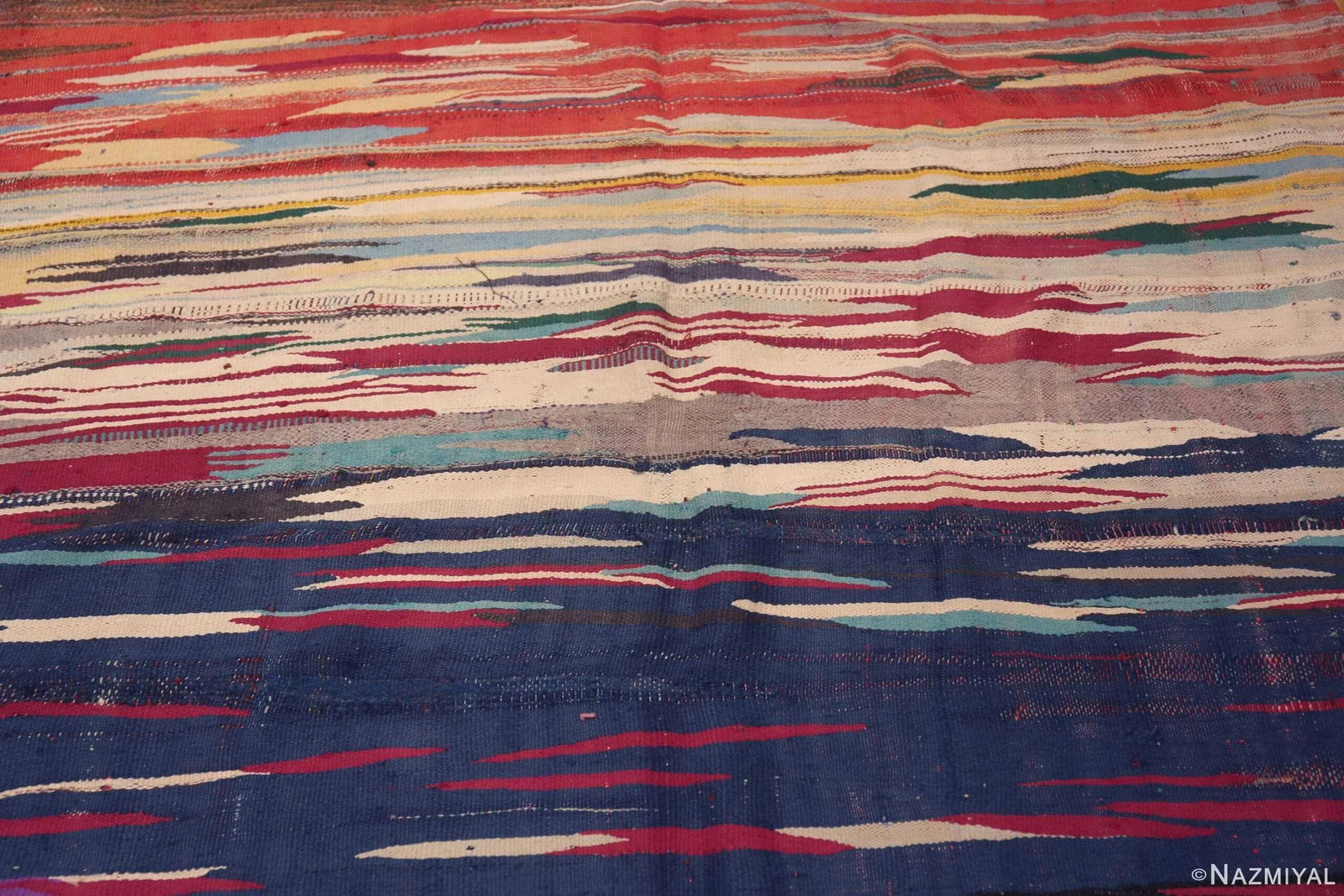 Nazmiyal Collection Gallery Colorful Vintage Moroccan Kilim Rug - 4
