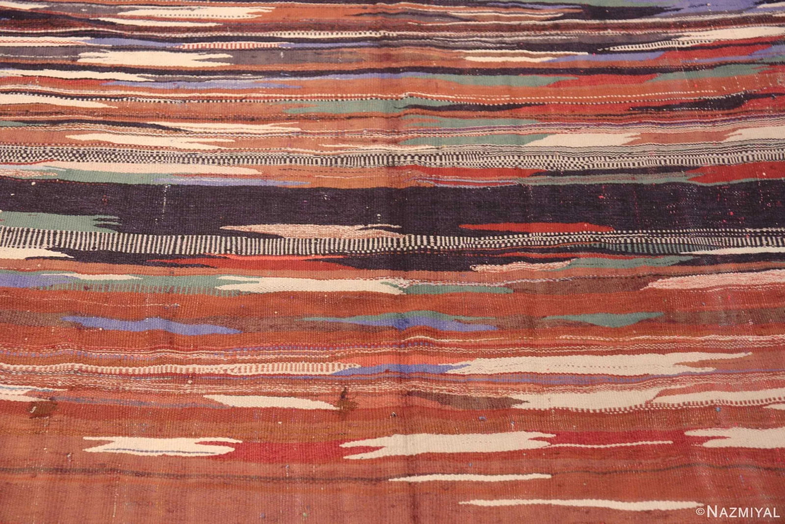 Nazmiyal Collection Gallery Colorful Vintage Moroccan Kilim Rug - 6