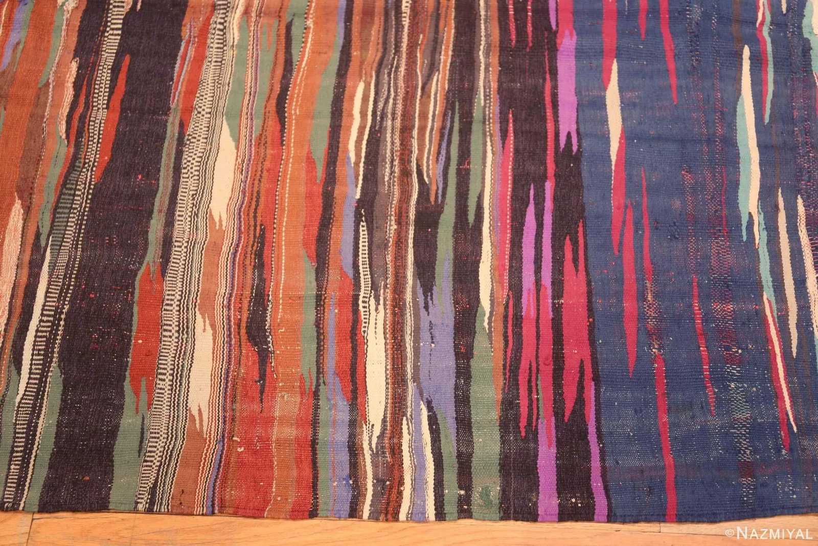 Nazmiyal Collection Gallery Colorful Vintage Moroccan Kilim Rug - 8