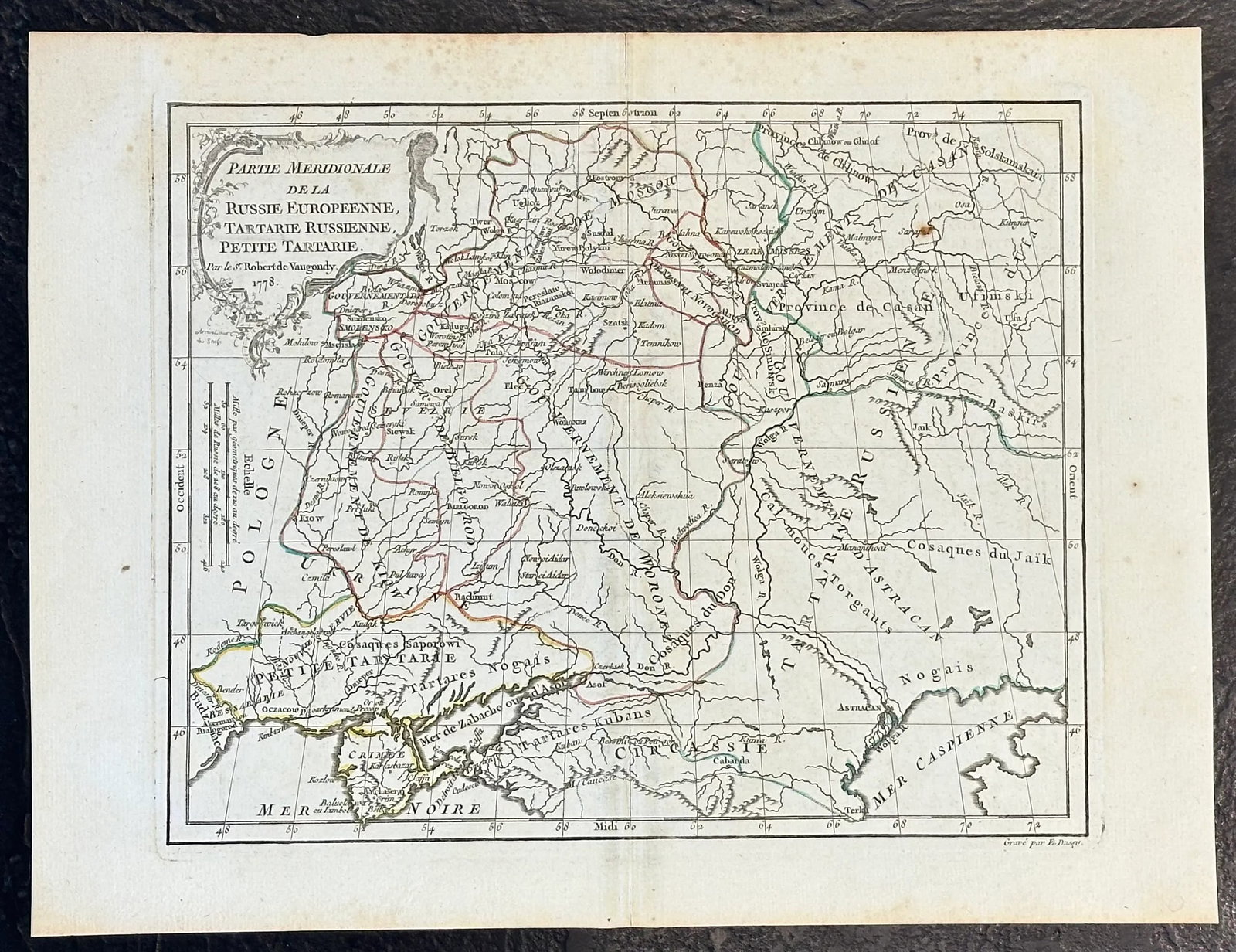 1778 Petite Tartarie Map by Robert De Vaugondy - 2