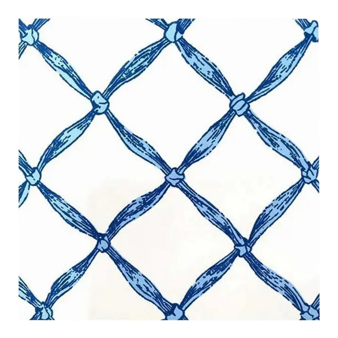 Vintage Scalamandre Trompe L'Oeil Normandy Blue Ribbon, French Wallpaper, 1986: Vintage Scalamandre trompe L'Oeil Normandy blue ribbon, French wallpaper, 1986. Equivalent to 10+ single rolls at 5 yards each. Totals more than 50 yards (approximate 155 ft.) in length, as a single