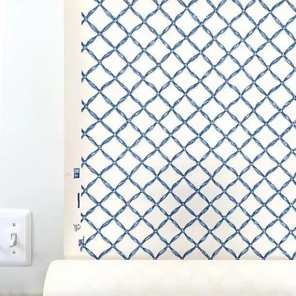 Vintage Scalamandre Trompe L'Oeil Normandy Blue Ribbon, French Wallpaper, 1986 - 5