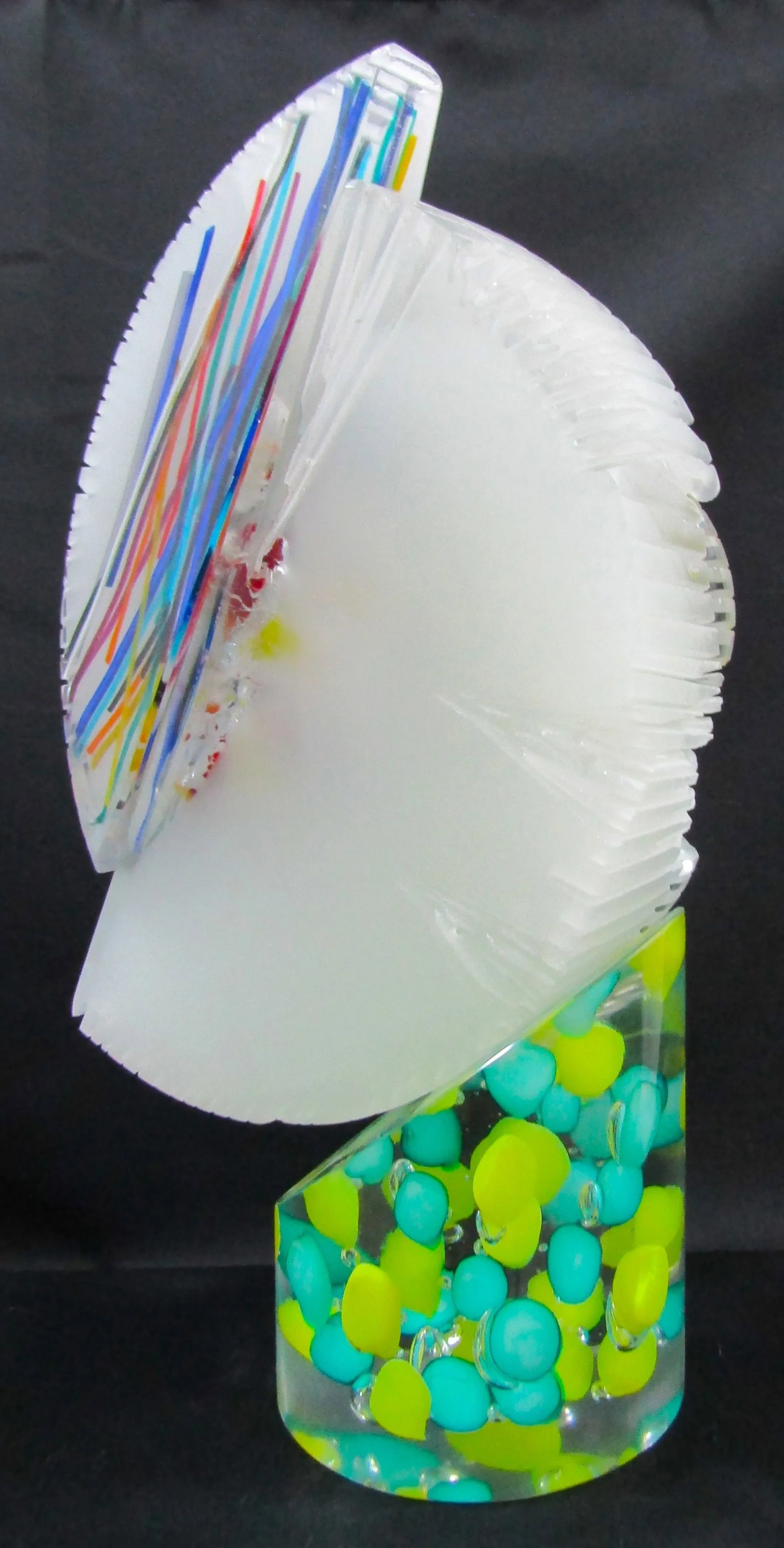 1990s Large Venetian Studio Pino Signoretto Abstract Modernist Glass Sculpture Attributed to Murano - 5