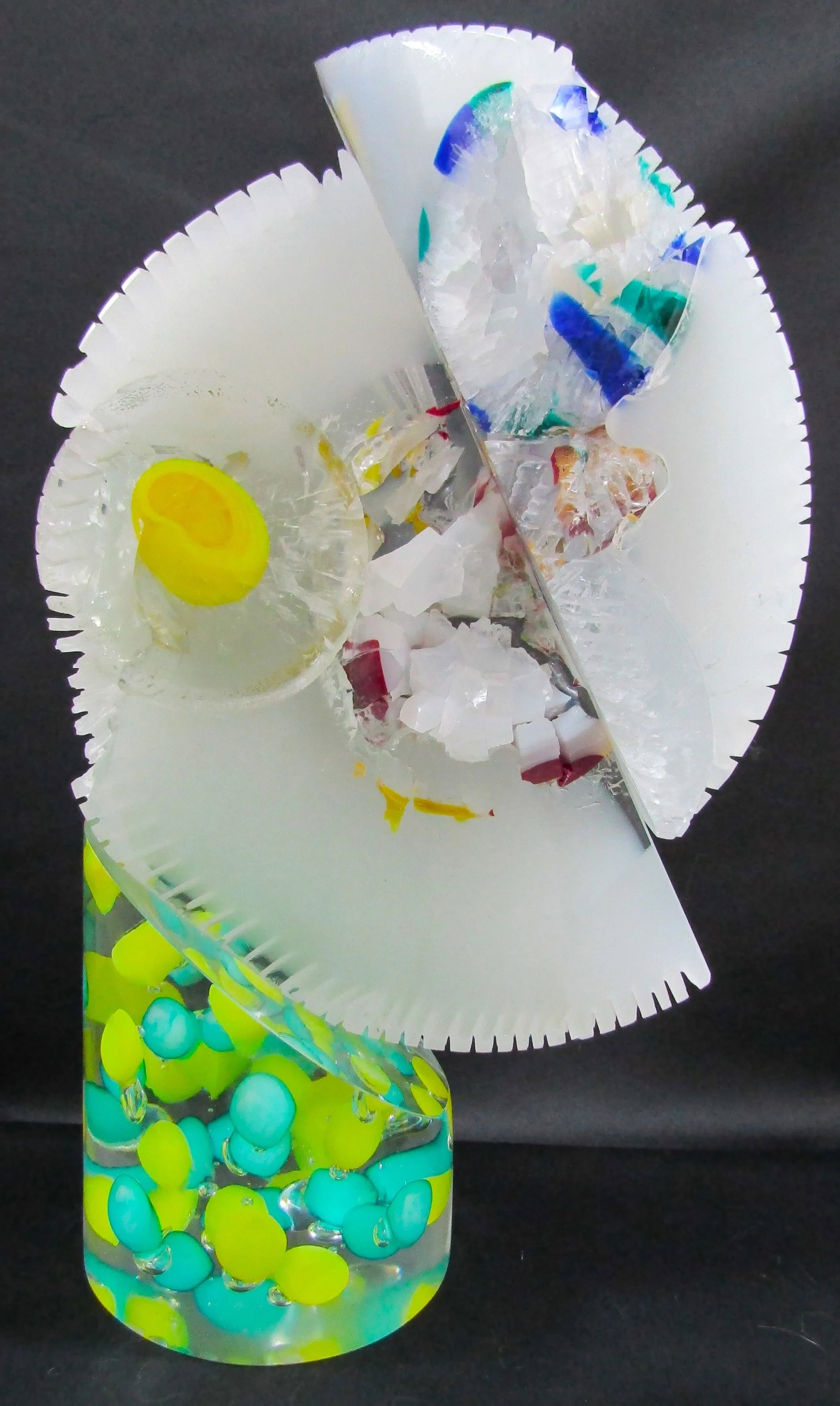 1990s Large Venetian Studio Pino Signoretto Abstract Modernist Glass Sculpture Attributed to Murano - 7