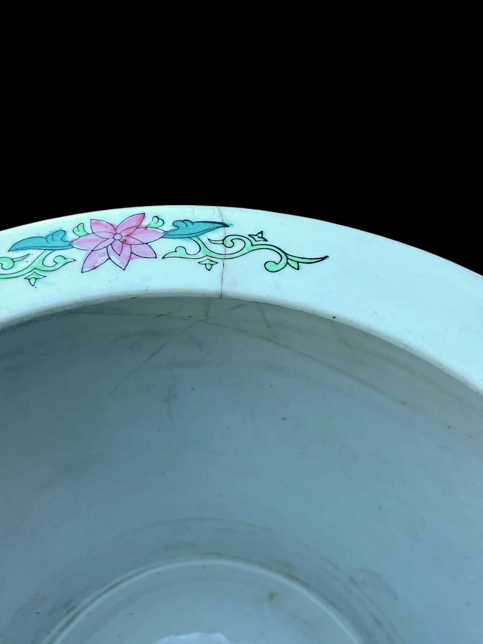 Vintage Vintage Pink, Green and White Chinoiserie Fish Bowl Planters - Set of 2 - 10