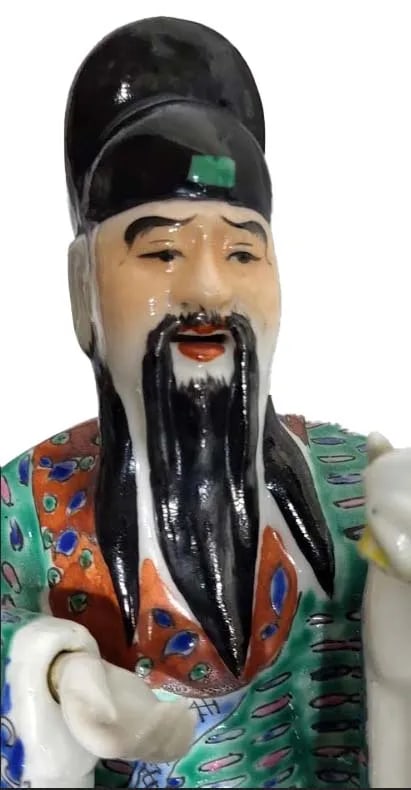 Pair of Antique Chinese Famille Rose Enamel Republic Period Porcelain Figurines - 5