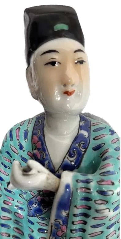 Pair of Antique Chinese Famille Rose Enamel Republic Period Porcelain Figurines - 6