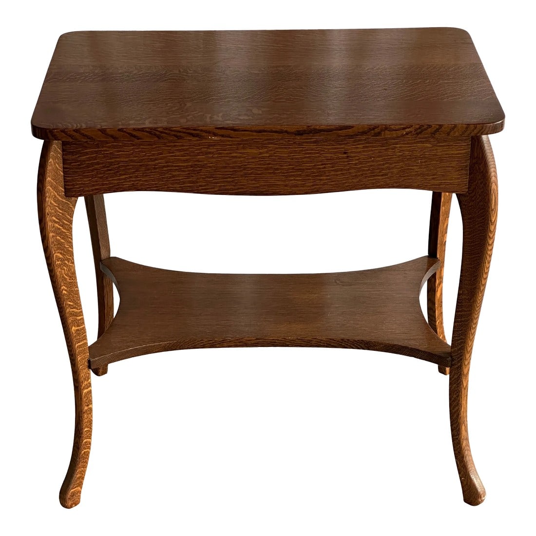 American Tiger Oak Side Table W. Shelf (1 of 12)