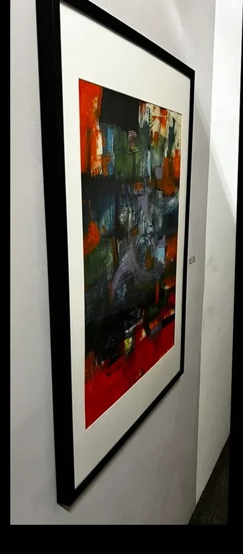 An Abstract Collage Painting, Named "Orange Crush" - 3