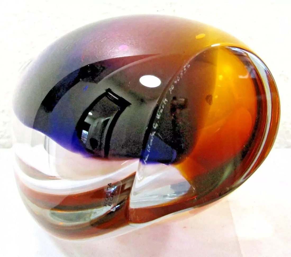 Signed Göran Wärff Orchid Vase Lilac/Amber , 11.25" by Kosta Boda - 11