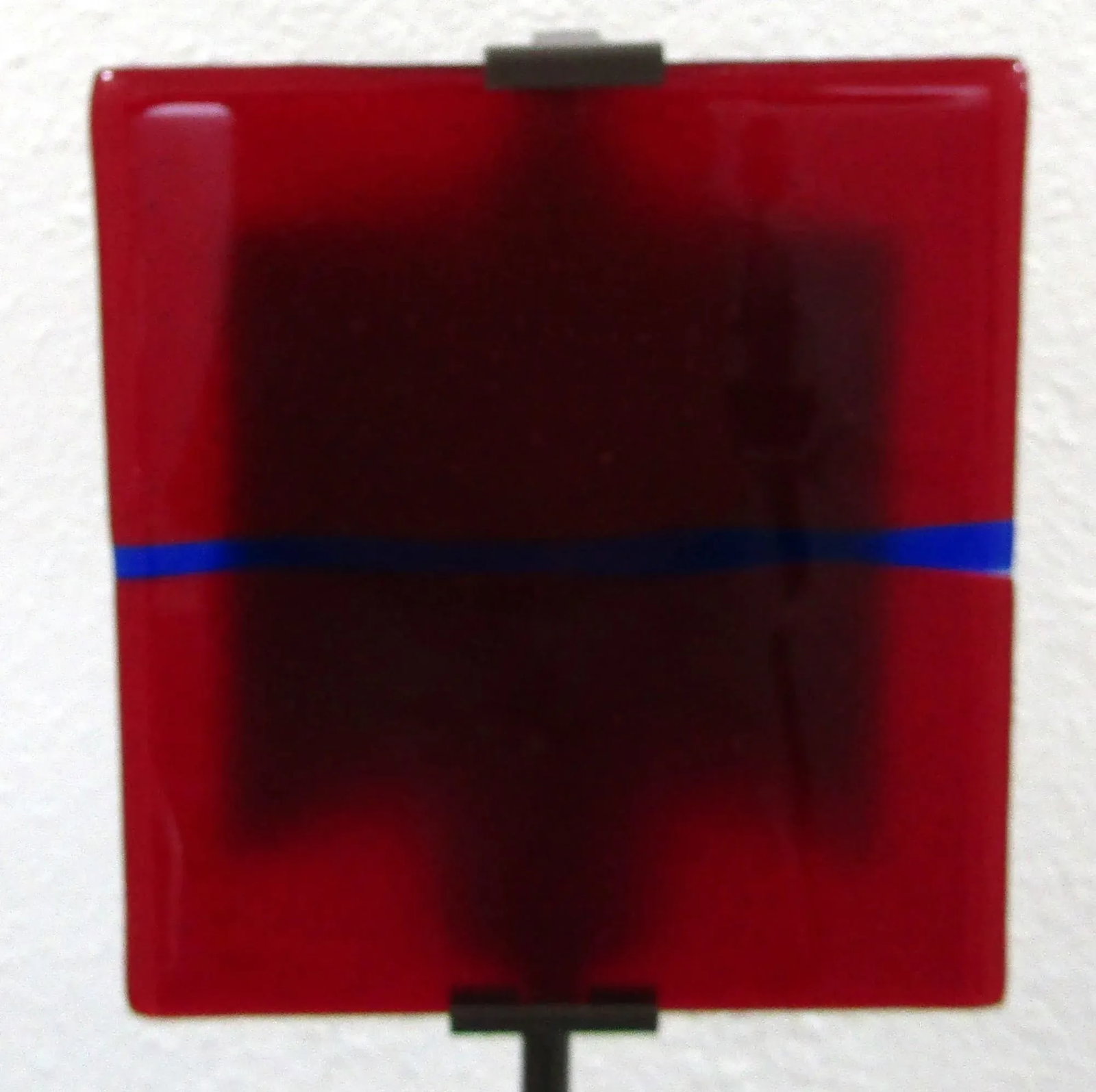 Ateliers Clarisse Dutraive Gray Steel and Red Glass Floor Lamp Signed - 6