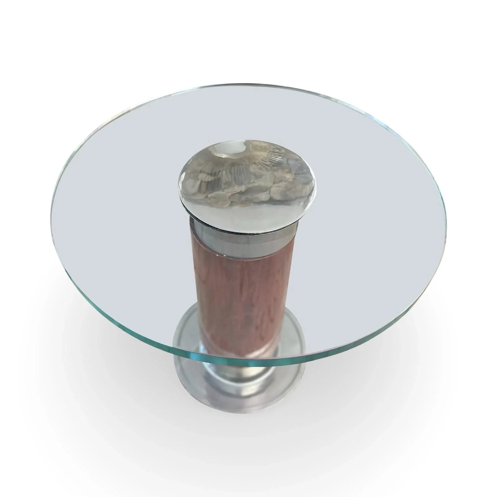 French Art Deco Rosewood Chrome and Glass Guéridon Side Coffee Table Circa 1930 - 3