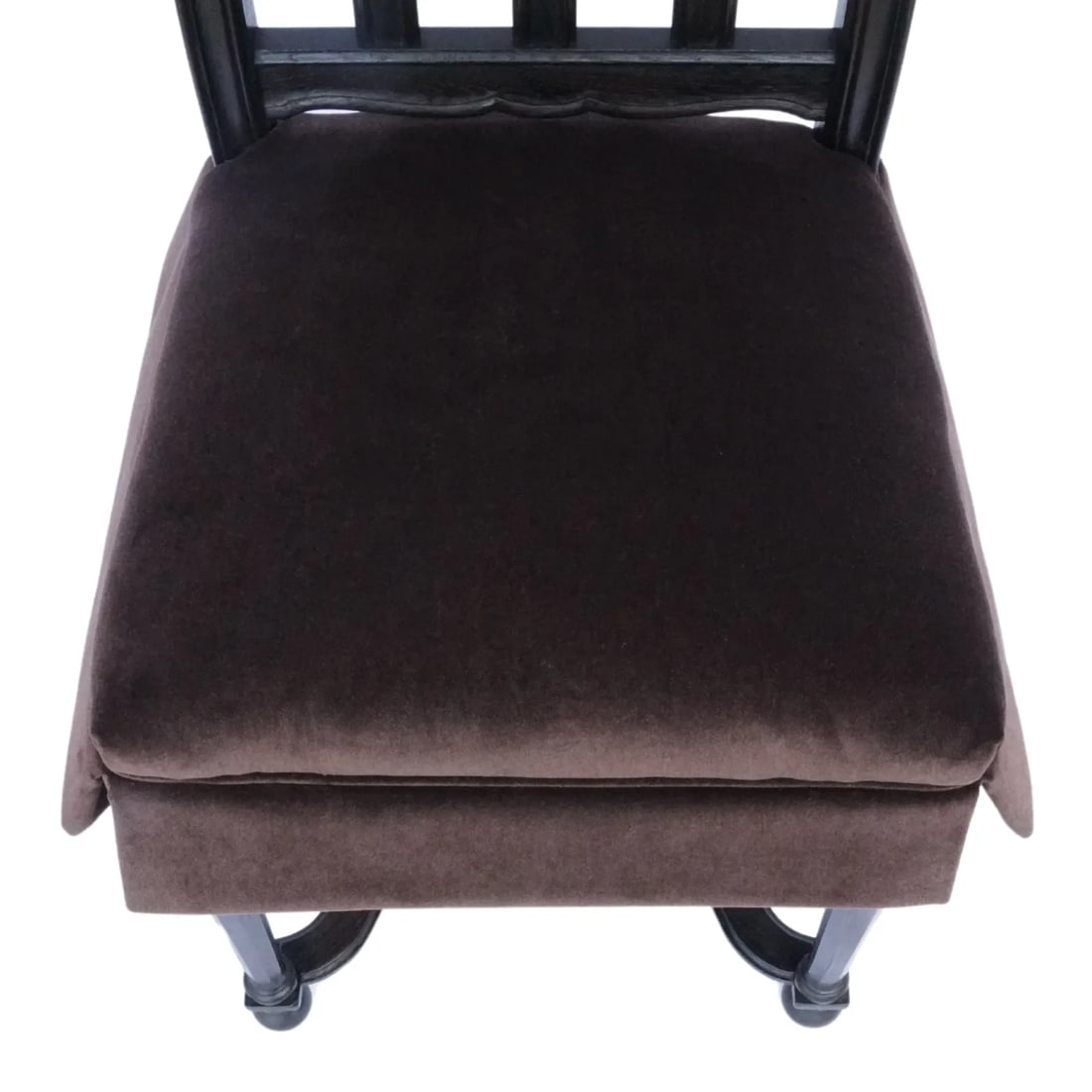 Set of 6 Antique French Gothic Revival Dining Chairs – Carved Wood, New Velvet Upholstery, - 10