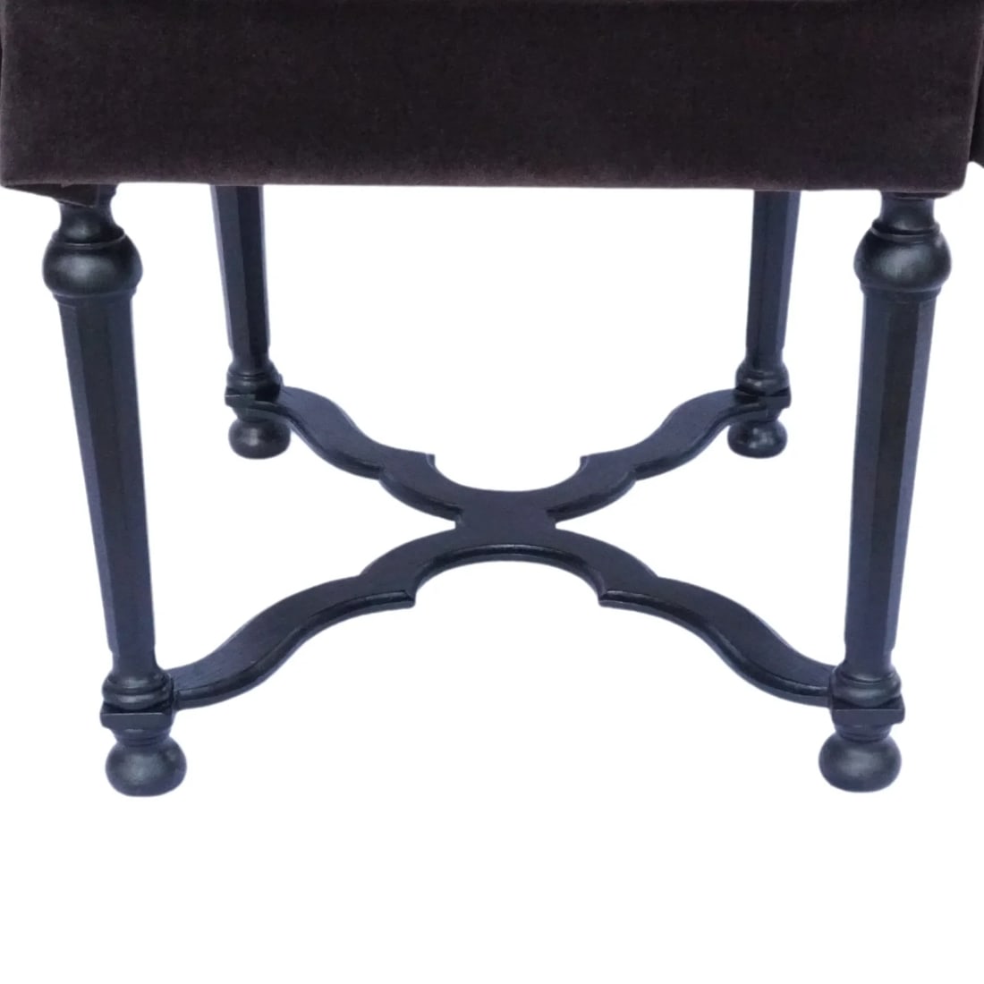 Set of 6 Antique French Gothic Revival Dining Chairs – Carved Wood, New Velvet Upholstery, - 3