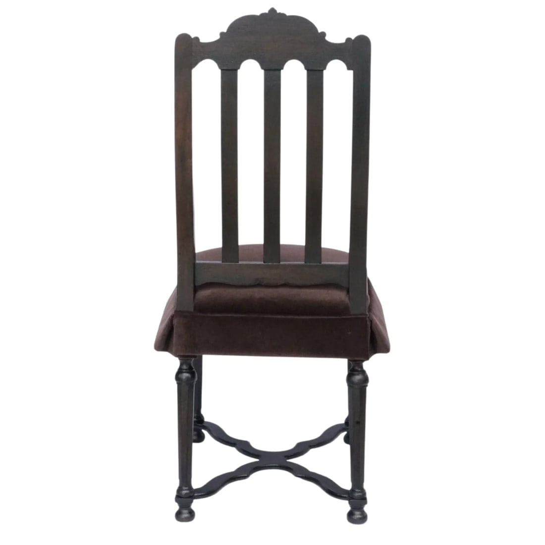 Set of 6 Antique French Gothic Revival Dining Chairs – Carved Wood, New Velvet Upholstery, - 7