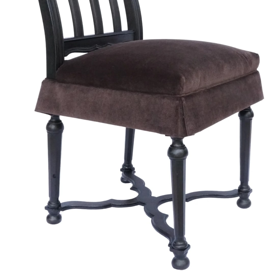 Set of 6 Antique French Gothic Revival Dining Chairs – Carved Wood, New Velvet Upholstery, - 9