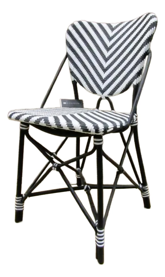 Eichholtz Colony Rattan Chevron Dining Side Chair: New Eichholtz Colony Rattan Chevron Dining Side Chair Spice up your dining room or lounge with the monochrome rattan Colony Rattan Chevron Dining Chair designed by Eichholtz. Drawing inspiration from