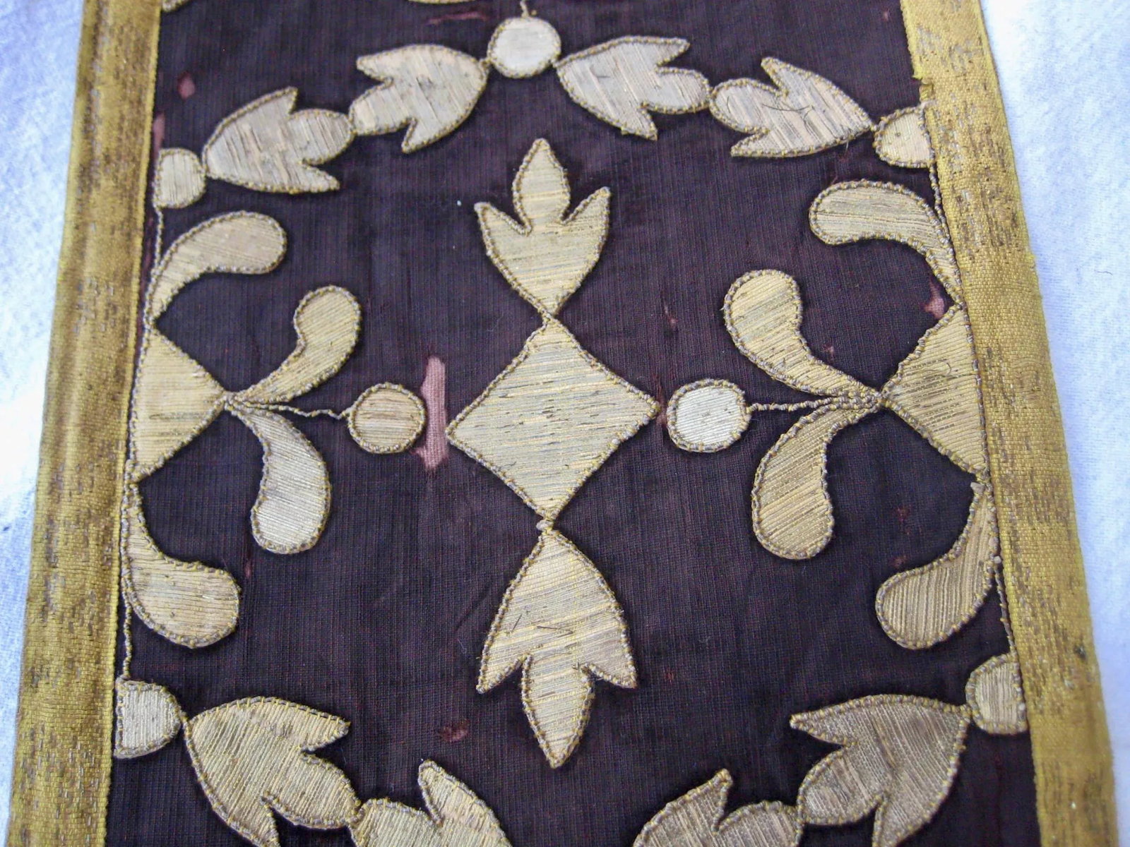 Spanish Antique Embroidery Trim Wall Hanging Roll Panel - 6