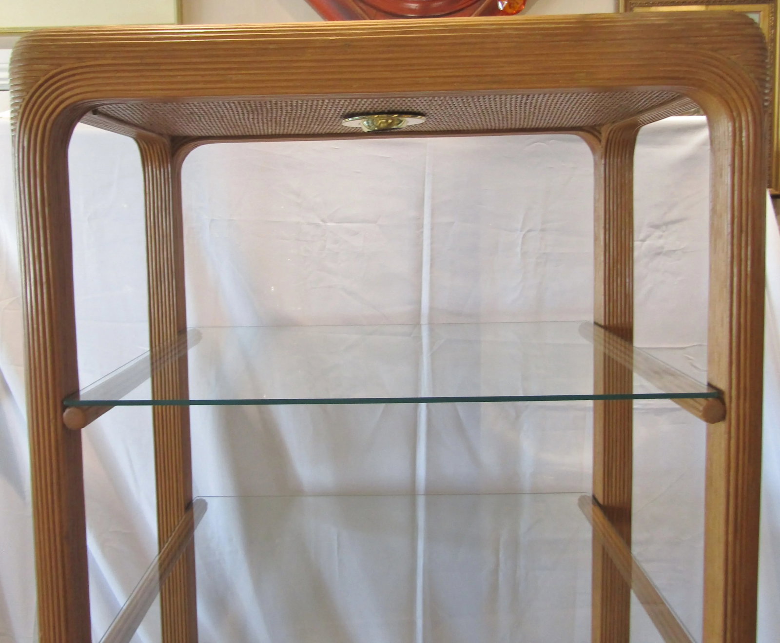1970s Matched Pair of Pencil Reed Etageres in the Style of Gabriella Crespi - 8