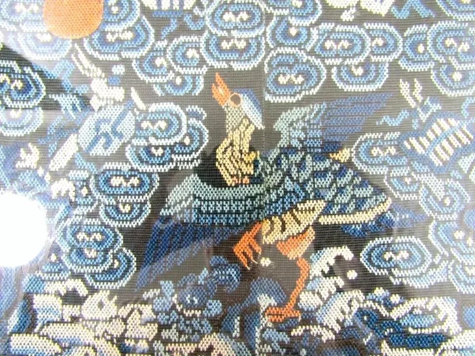 Early 18th Century Qing Dynasty K'o-Ssu "Cut Silk" Military Rank Badge With Crane Gallery Framed - 3
