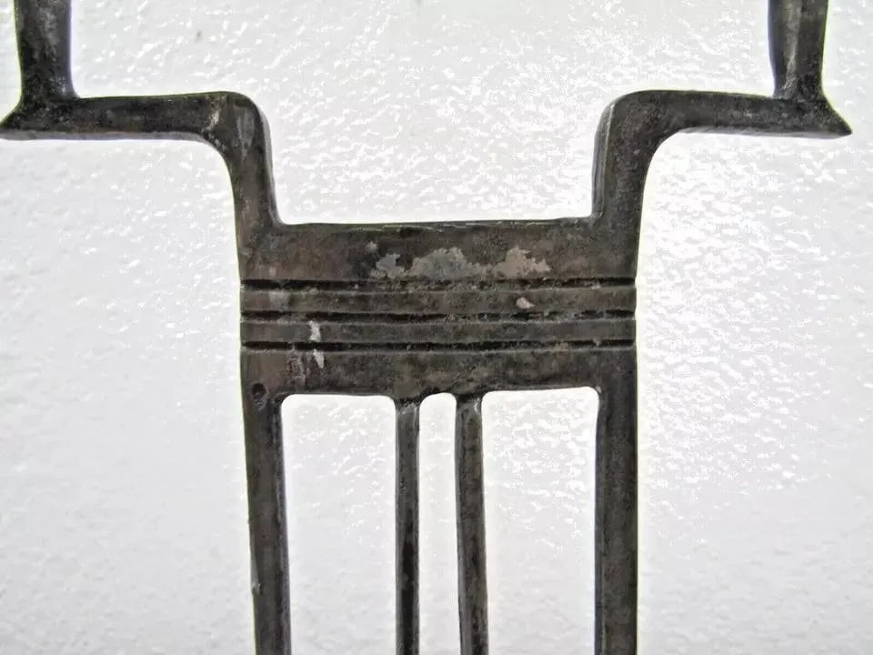 Art Nouveau German Brutalist Jugendstil Candlestick Heavy Brass Circa 1910 - 10