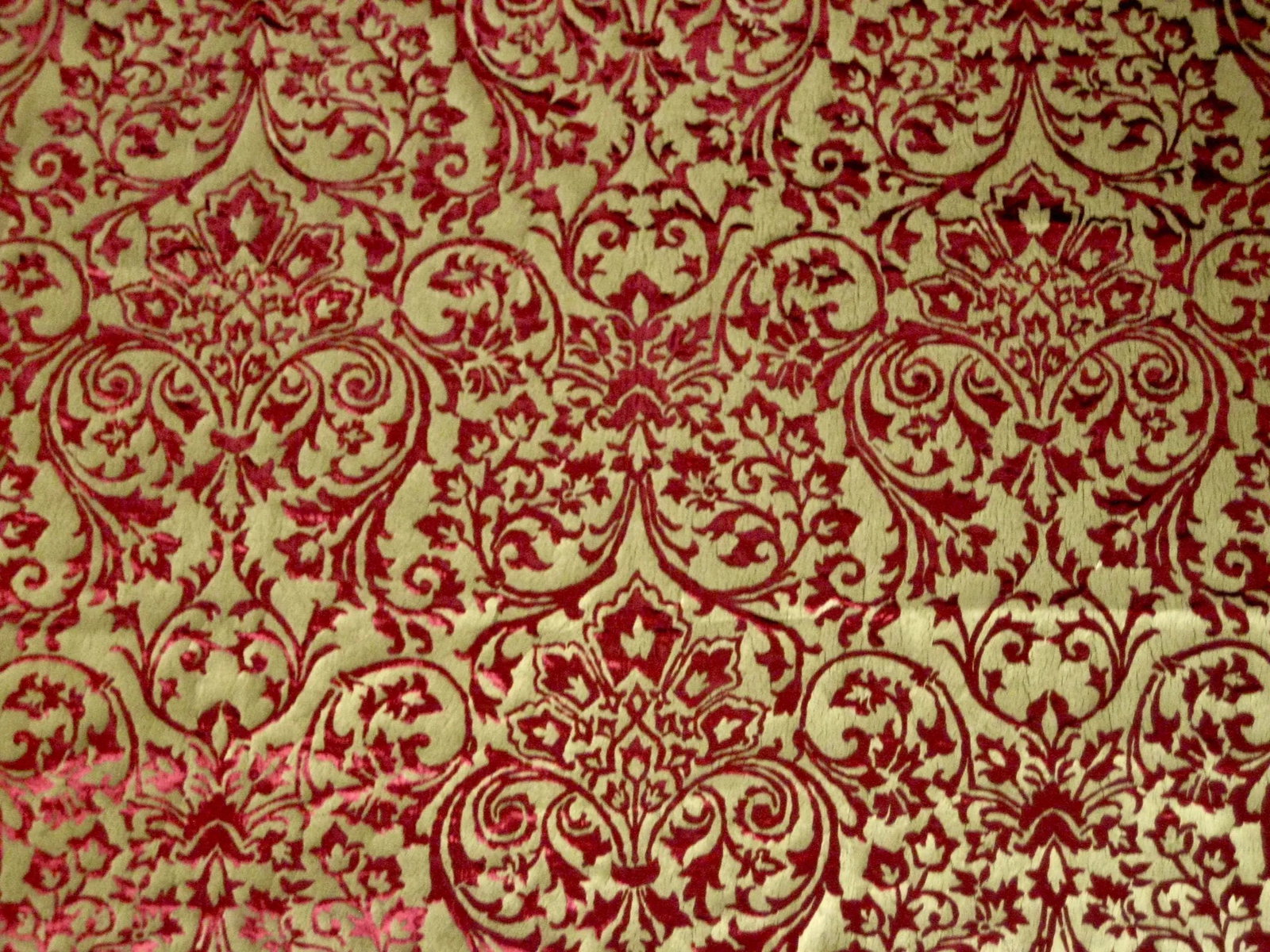 Gold Hand Printed Silk Italian Ardecora Velvet - 3