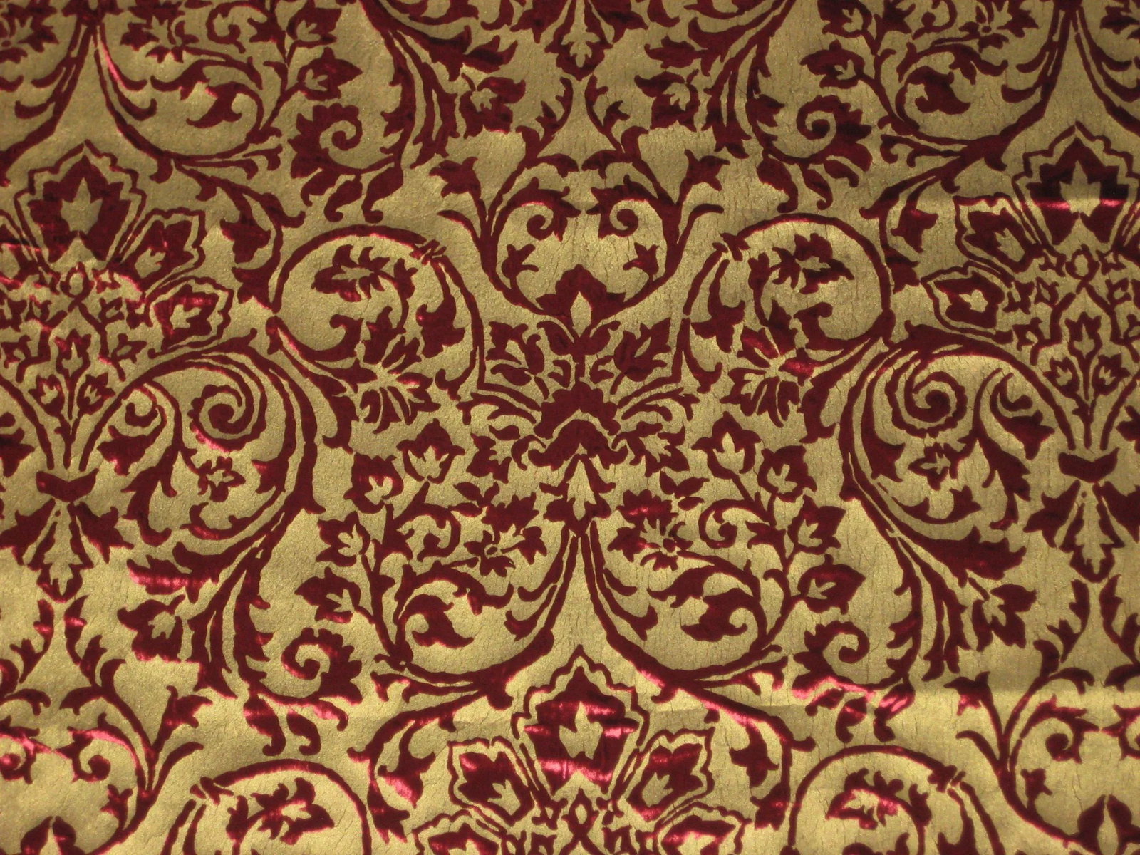 Gold Hand Printed Silk Italian Ardecora Velvet - 4