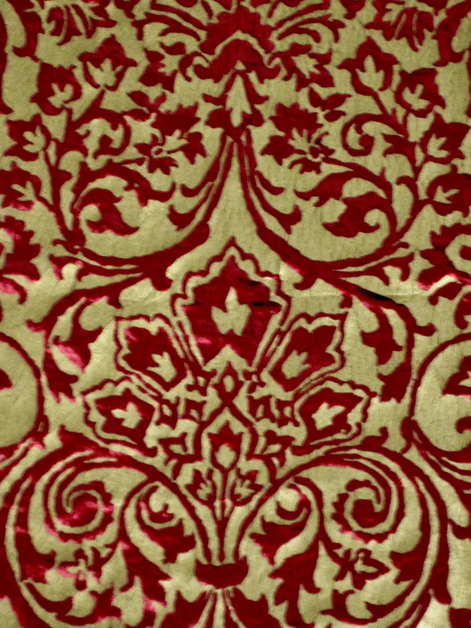 Gold Hand Printed Silk Italian Ardecora Velvet - 5