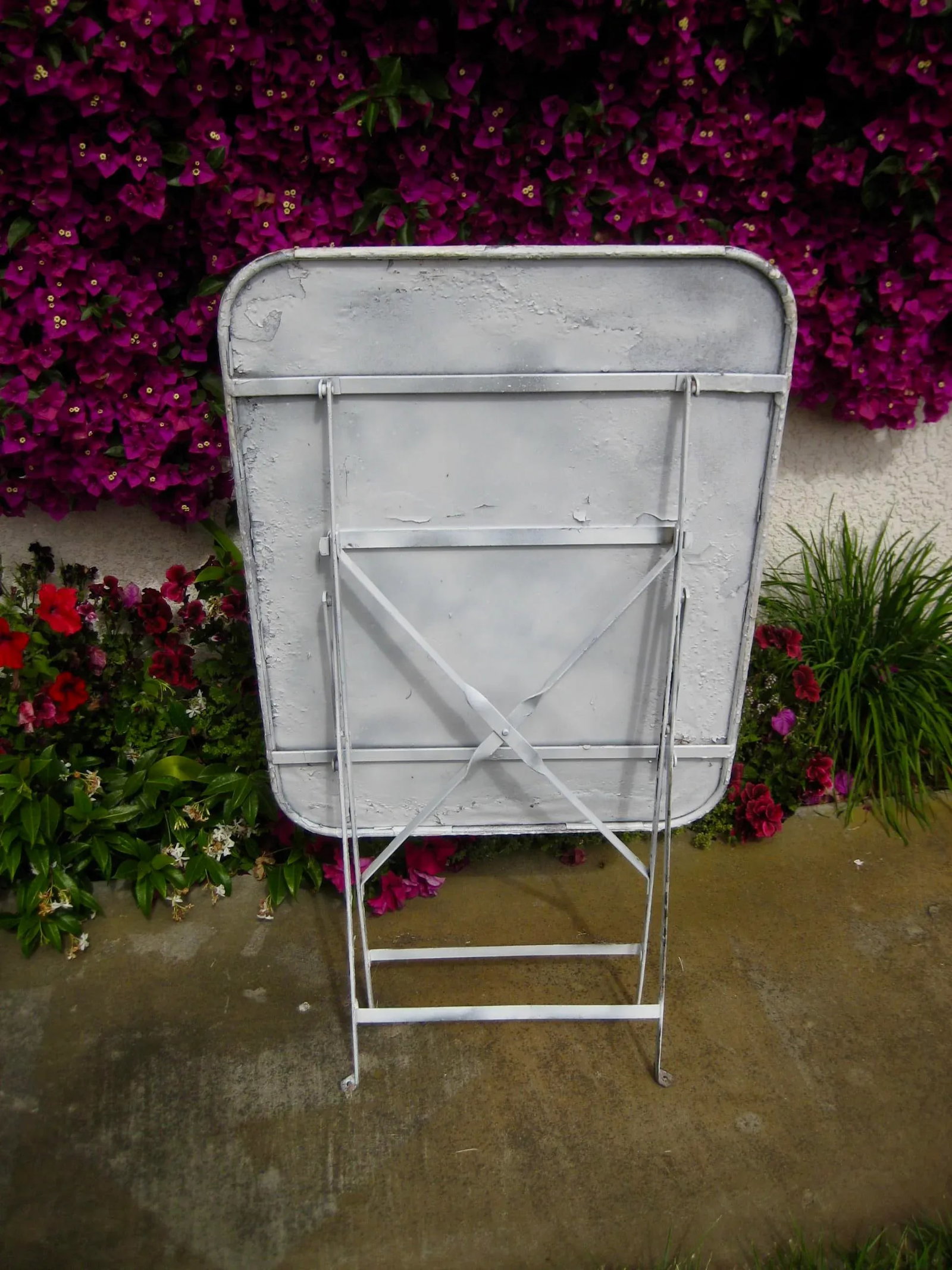 Vintage Iron French Country Rustic Painted Bistro Table - 6