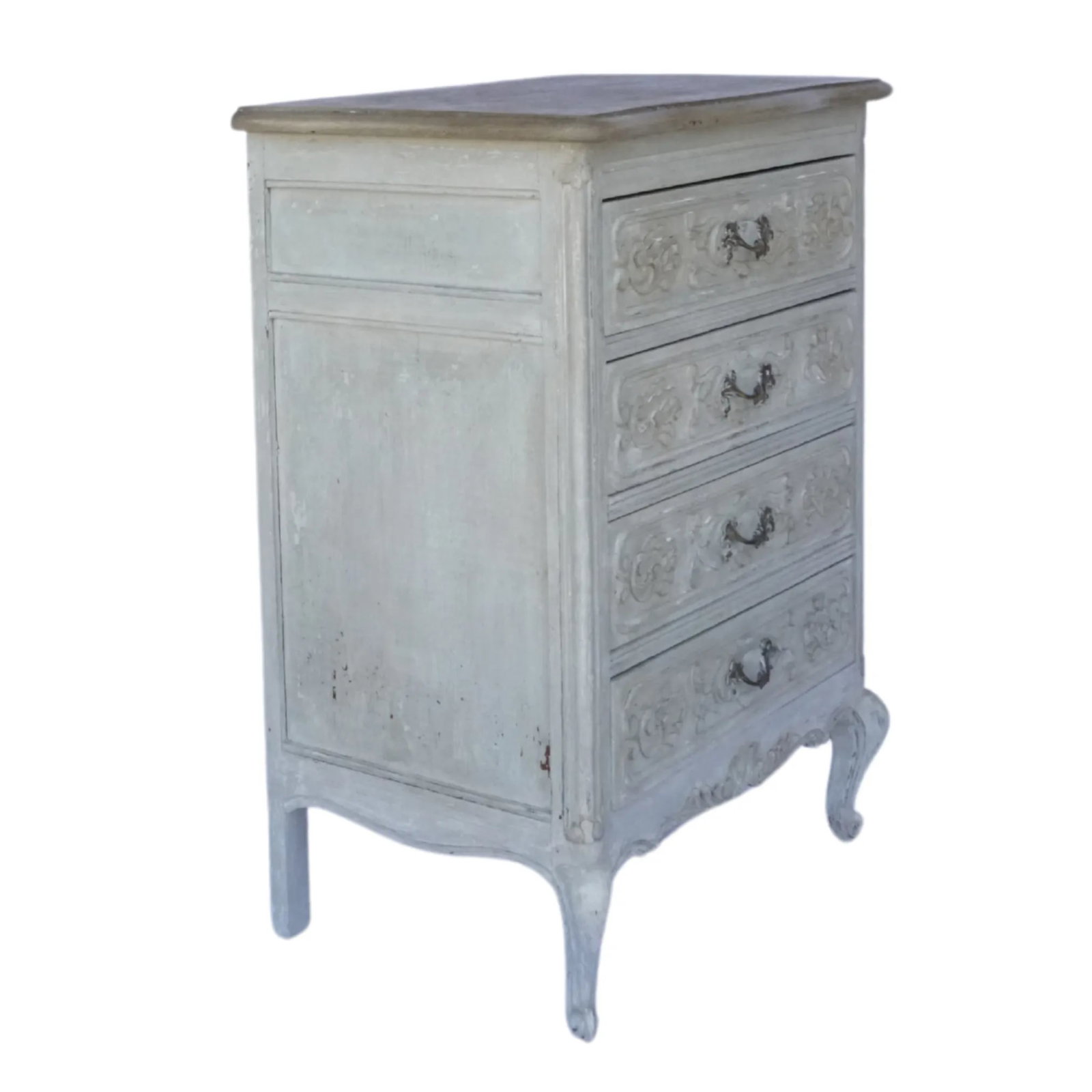 Petite French Painted Commode – Hand-Carved Details & Old World Finish - 3