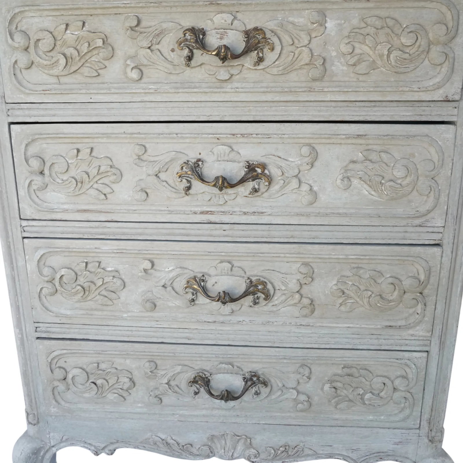 Petite French Painted Commode – Hand-Carved Details & Old World Finish - 4