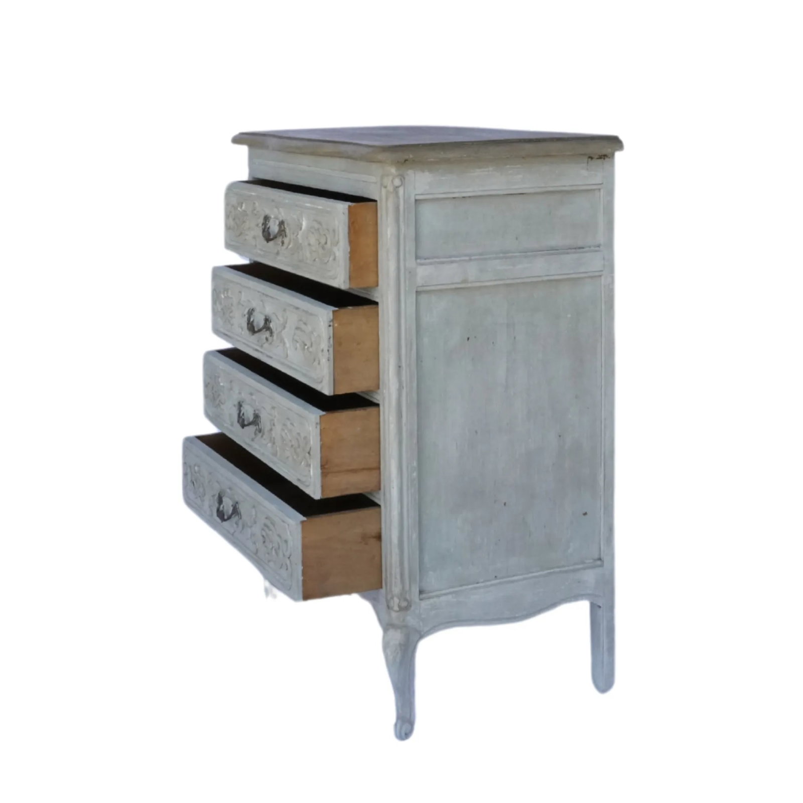 Petite French Painted Commode – Hand-Carved Details & Old World Finish - 6