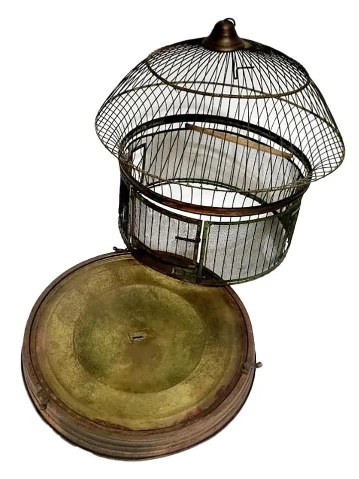 Antique Hendryx Brass Dome Bird Cage - 2