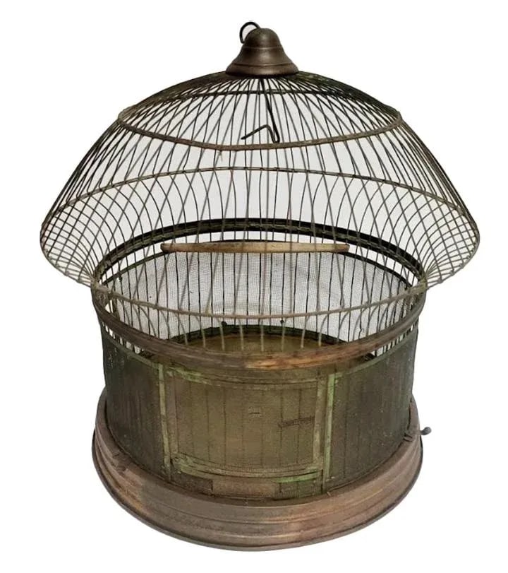 Antique Hendryx Brass Dome Bird Cage - 3