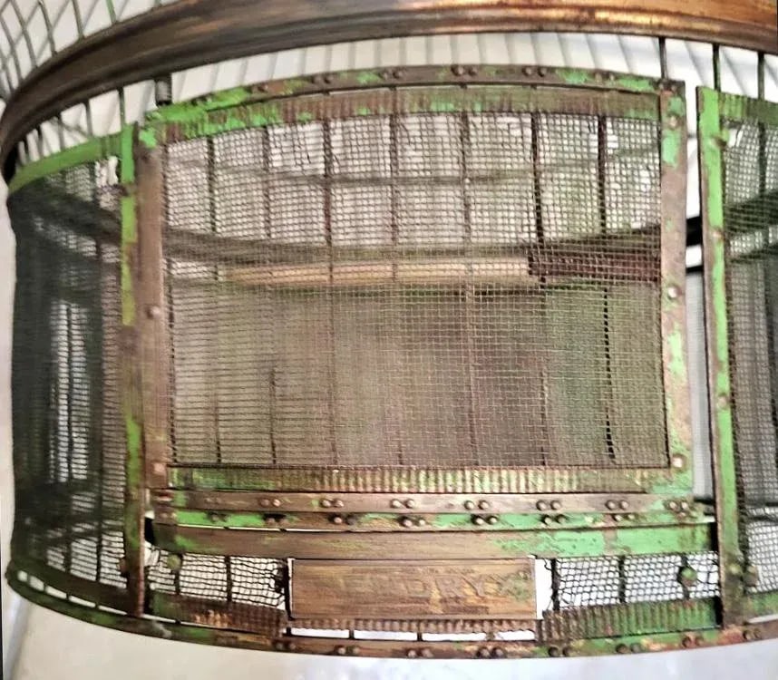 Antique Hendryx Brass Dome Bird Cage - 5