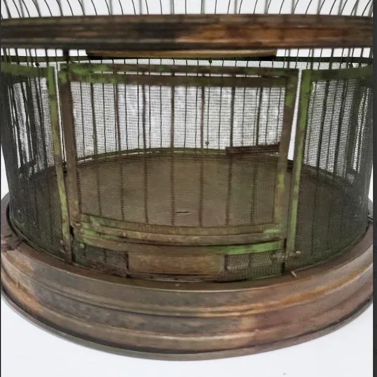 Antique Hendryx Brass Dome Bird Cage - 6