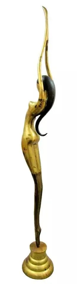 77" Tall 1940s Mid-Century Modern Female Nude Dancer Diver Sculpture Attributed to Karl Hagenauer - 11