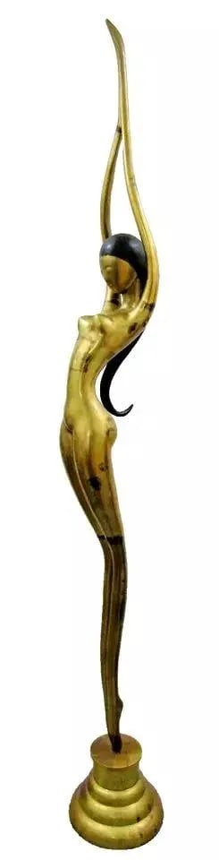 77" Tall 1940s Mid-Century Modern Female Nude Dancer Diver Sculpture Attributed to Karl Hagenauer - 2