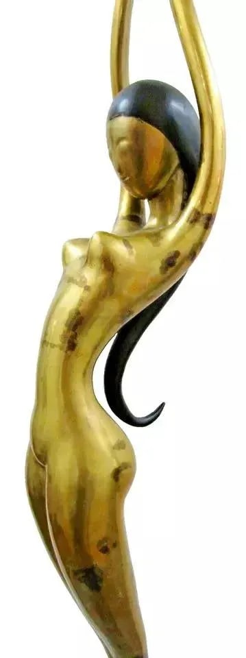 77" Tall 1940s Mid-Century Modern Female Nude Dancer Diver Sculpture Attributed to Karl Hagenauer - 4