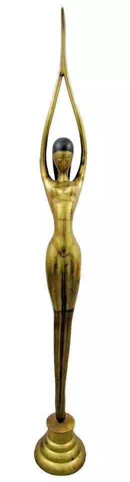 77" Tall 1940s Mid-Century Modern Female Nude Dancer Diver Sculpture Attributed to Karl Hagenauer - 7