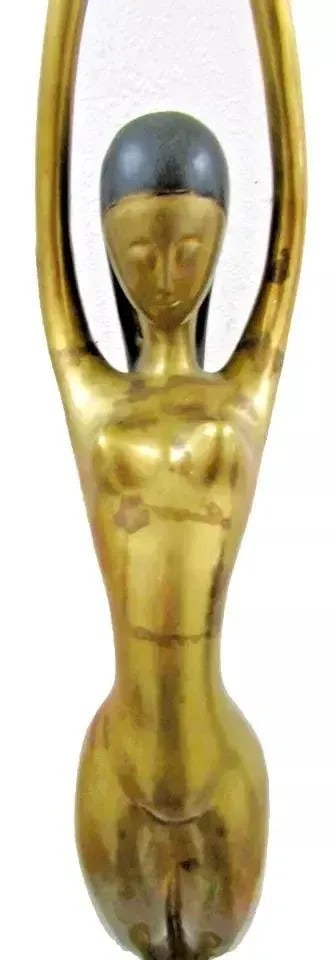 77" Tall 1940s Mid-Century Modern Female Nude Dancer Diver Sculpture Attributed to Karl Hagenauer - 8