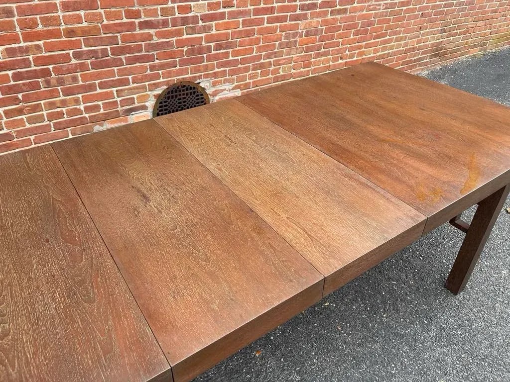 1920s Art Deco Oak Dining Table With Two Leaves - 6