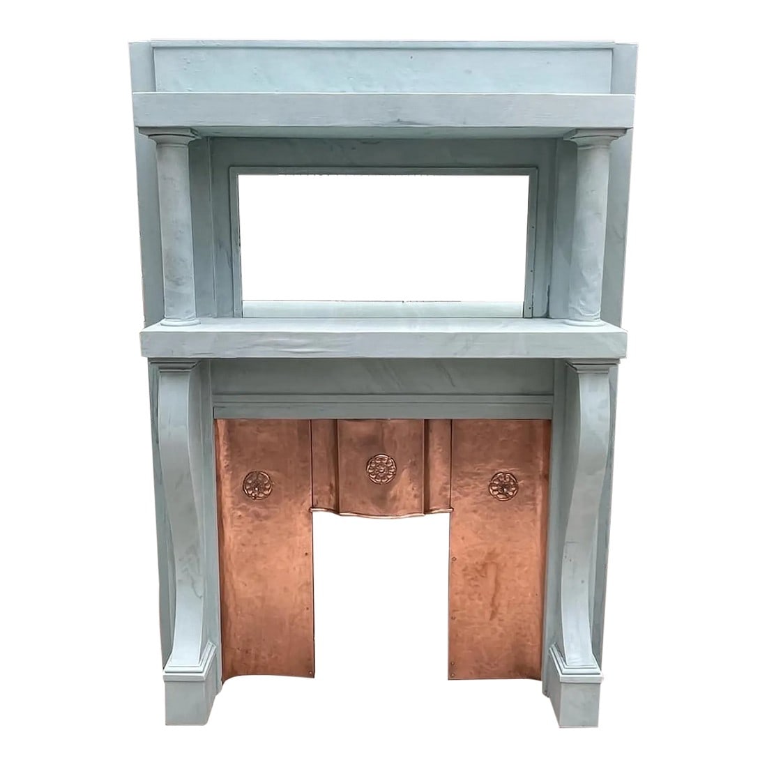 Antique Victorian Wooden Fireplace Mantle With Copper Inset (1 of 12)