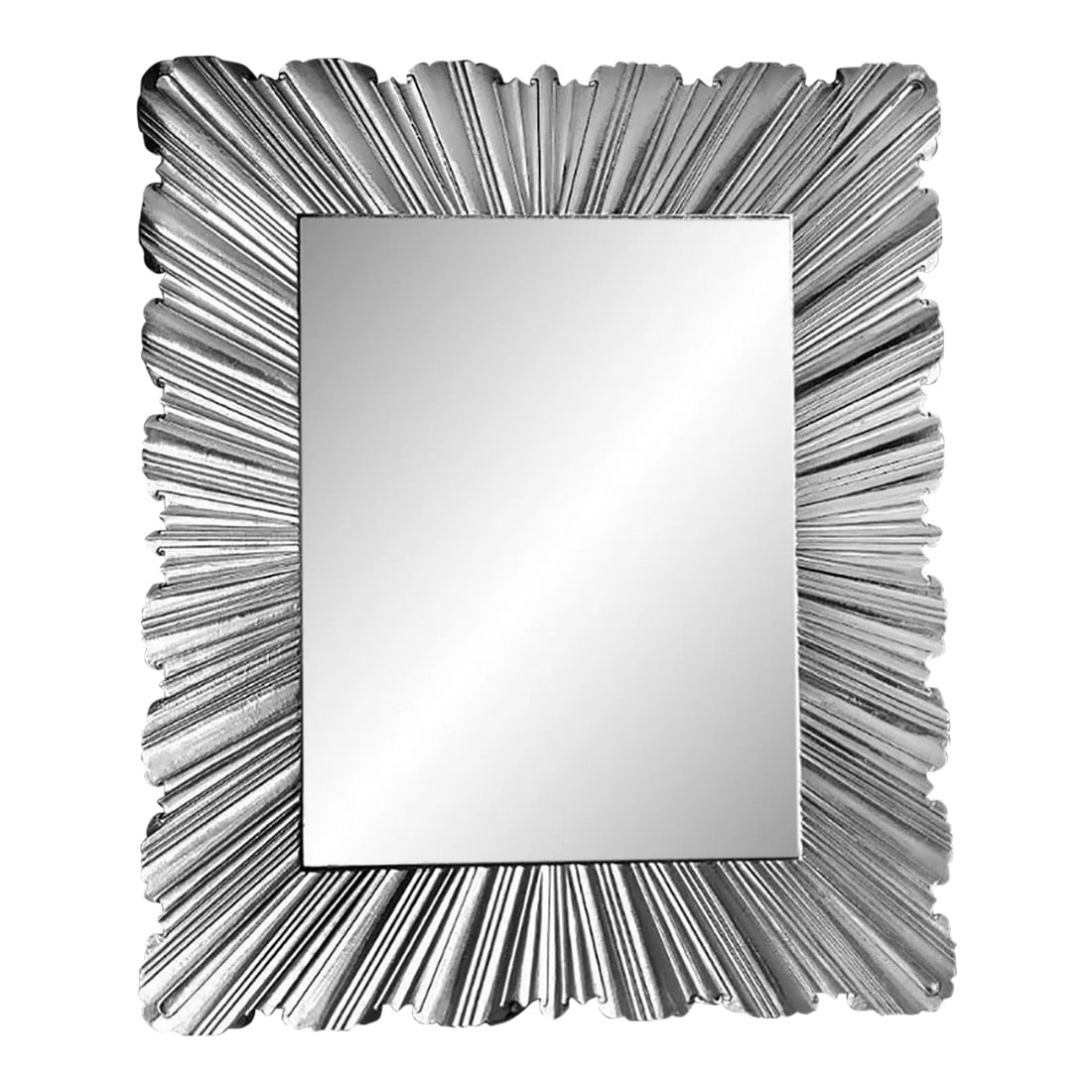 Huge Designer Silver Wall Mirror: Huge Designer Silver Wall Mirror This mirror is from Global Views. I found the information below from their website. Photos of the site are provided as well as the tag on the back. It was purchased