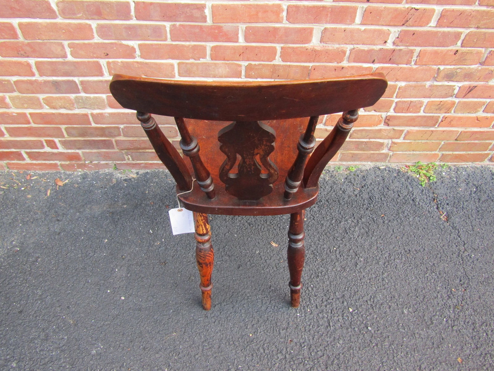 English Victorian Elm Fiddleback Kitchen/Dining Chair 1860 - 7