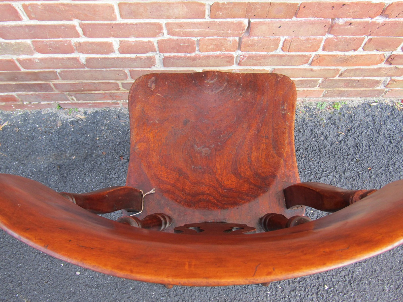English Victorian Elm Fiddleback Kitchen/Dining Chair 1860 - 9