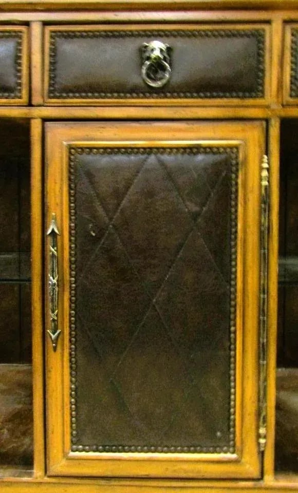 Ferguson Copeland Campaign Style Faux Bamboo, Leather, Iron and Copper Top Bar - 8