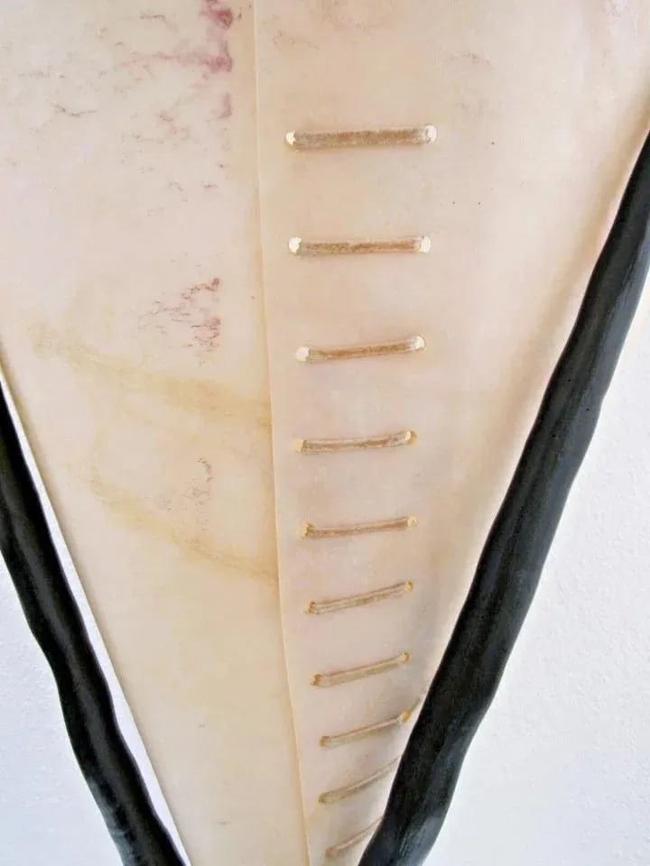 Vintage Large Italian Gemsbok Horn Triangle Base Cone Shade Table Lamp - 11