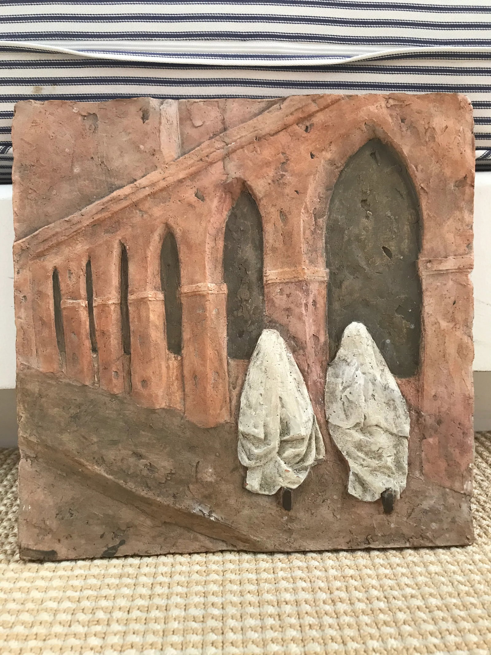 1990s Terracotta Bas Relief by Marie La Varende - 11