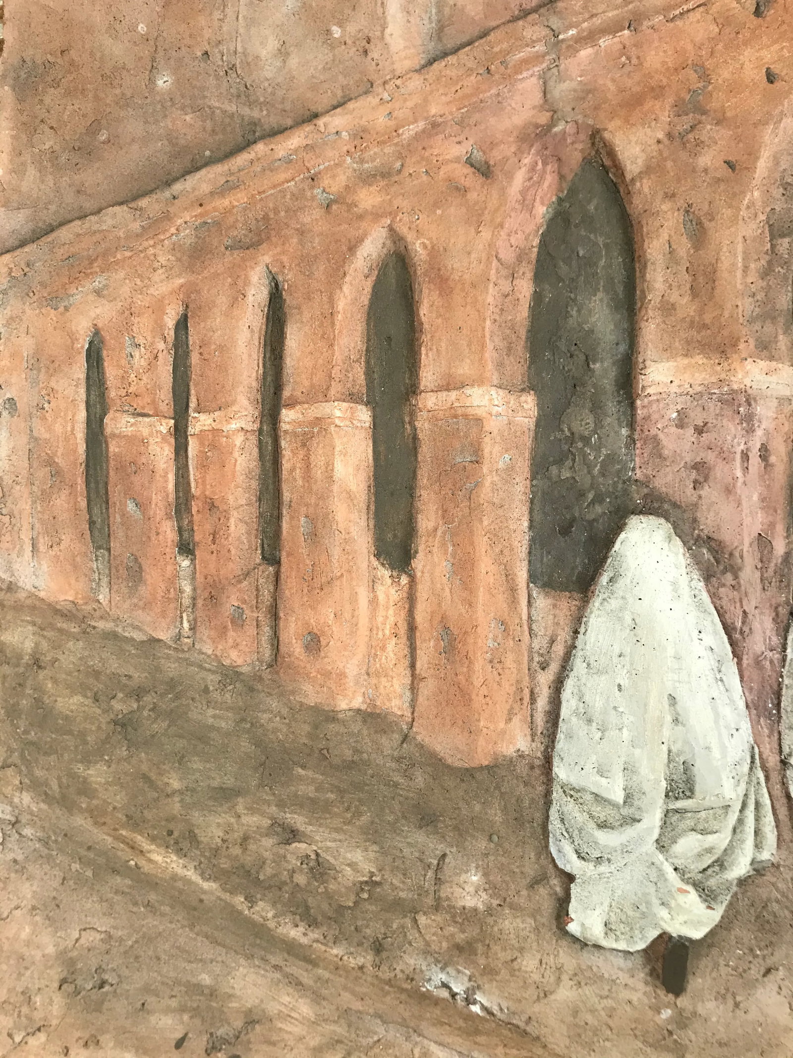 1990s Terracotta Bas Relief by Marie La Varende - 3